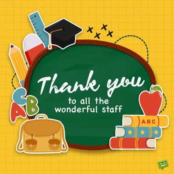 Thank You Notes for Teachers and School Staff to Share