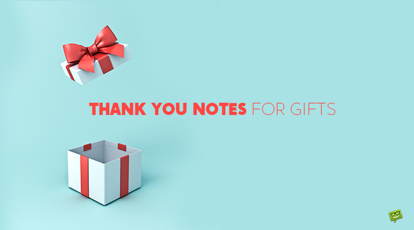 Thank you note for gifts.