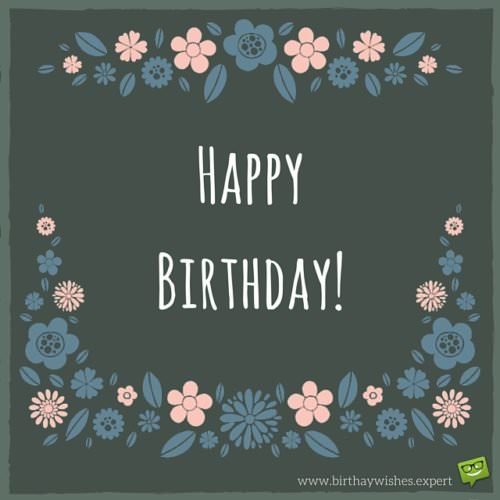 happy-birthday on image with floral frame